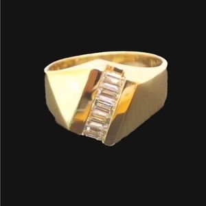 18K YELLOW GOLD MEN'S DIAMOND RING
